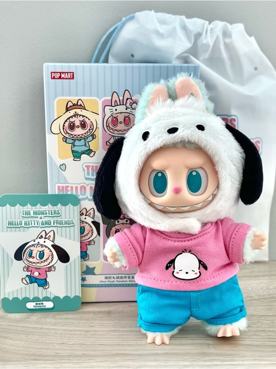POP MART Accessories - Pop Mart The Monsters x Hello Kitty and Friends Vinyl Plush Pendant - Pochacco